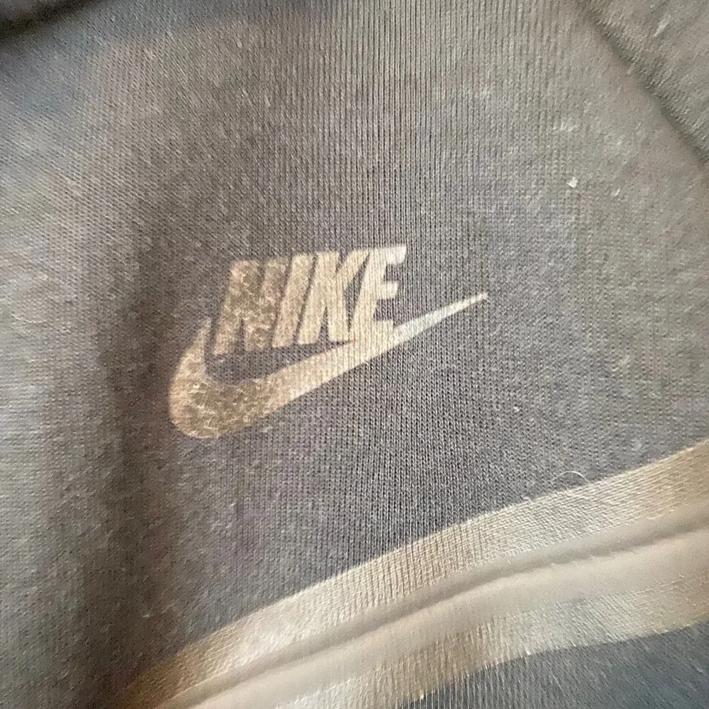 Nike Kids Tech Fleece Full Zip Hoodie Black Chevron Sportswear Large 12-14